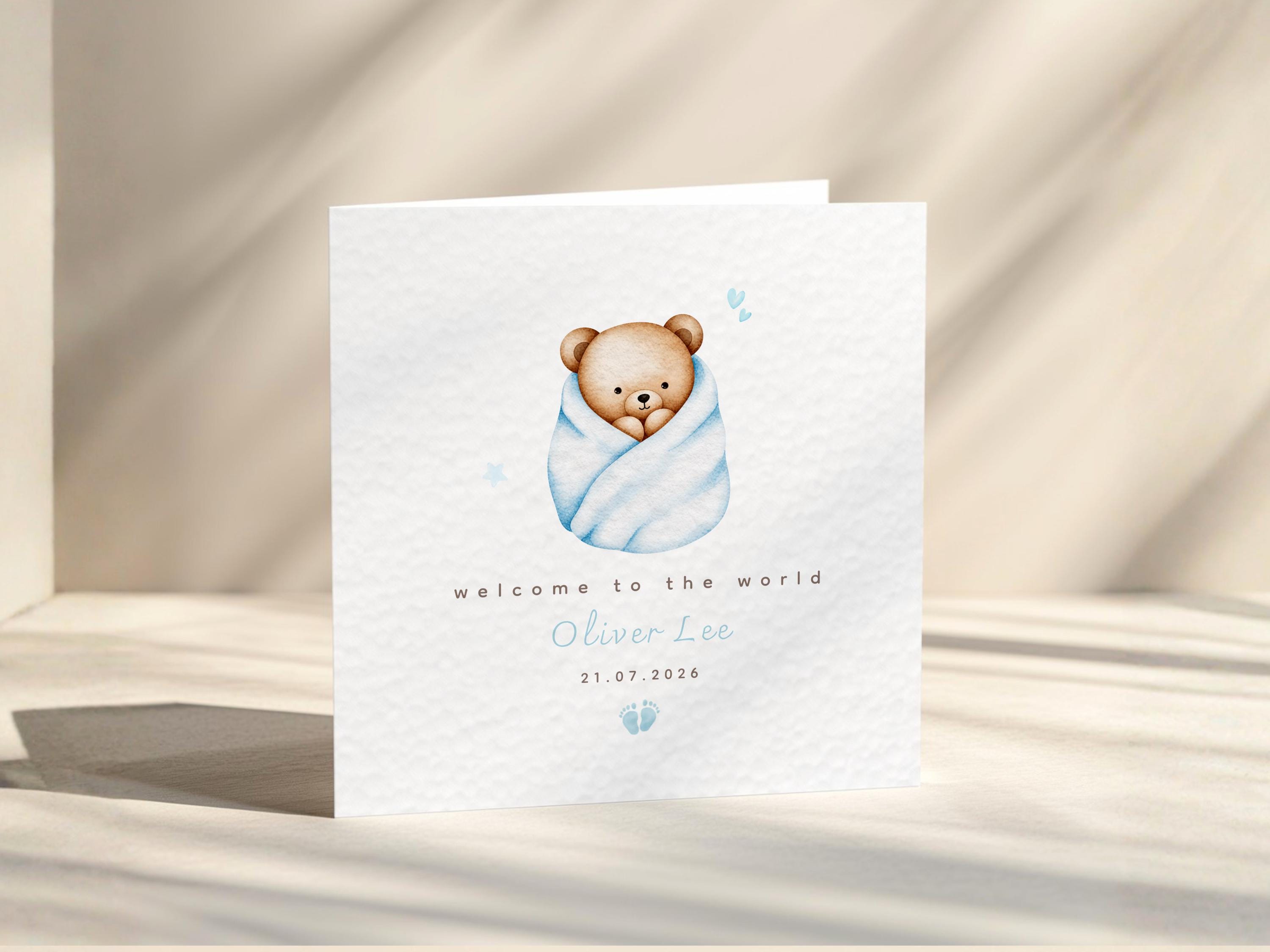 New Baby Card Personalised Welcome To The World, Boy Or Girl, Congratulations New Parents