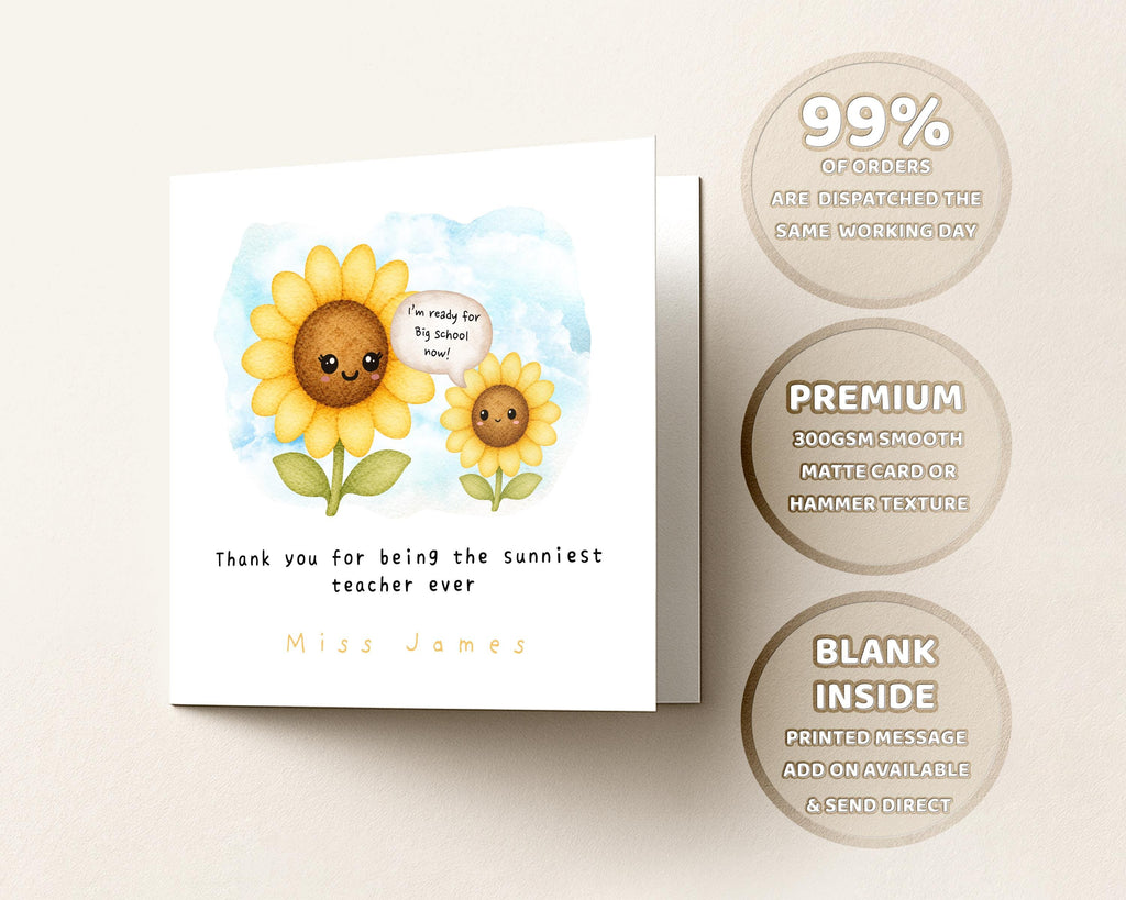 Thank You Card For Primary School Teacher, End Of Term Teaching Assistant, Nursery Staff,