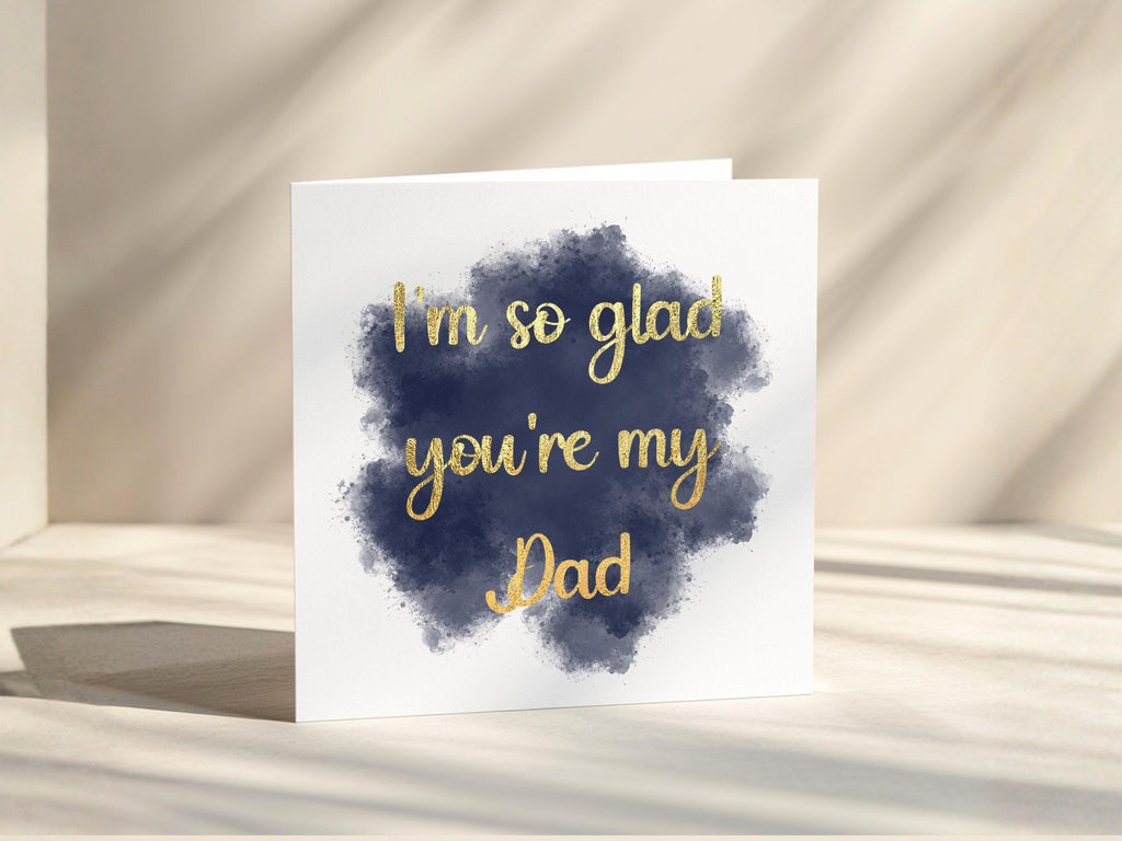 Father’s Day Card for Dad, Real Gold Foil Greeting Card From Daughter or Son