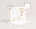 New Baby Card Personalised Welcome To The World for baby Boy Or Girl,  Air Balloon
