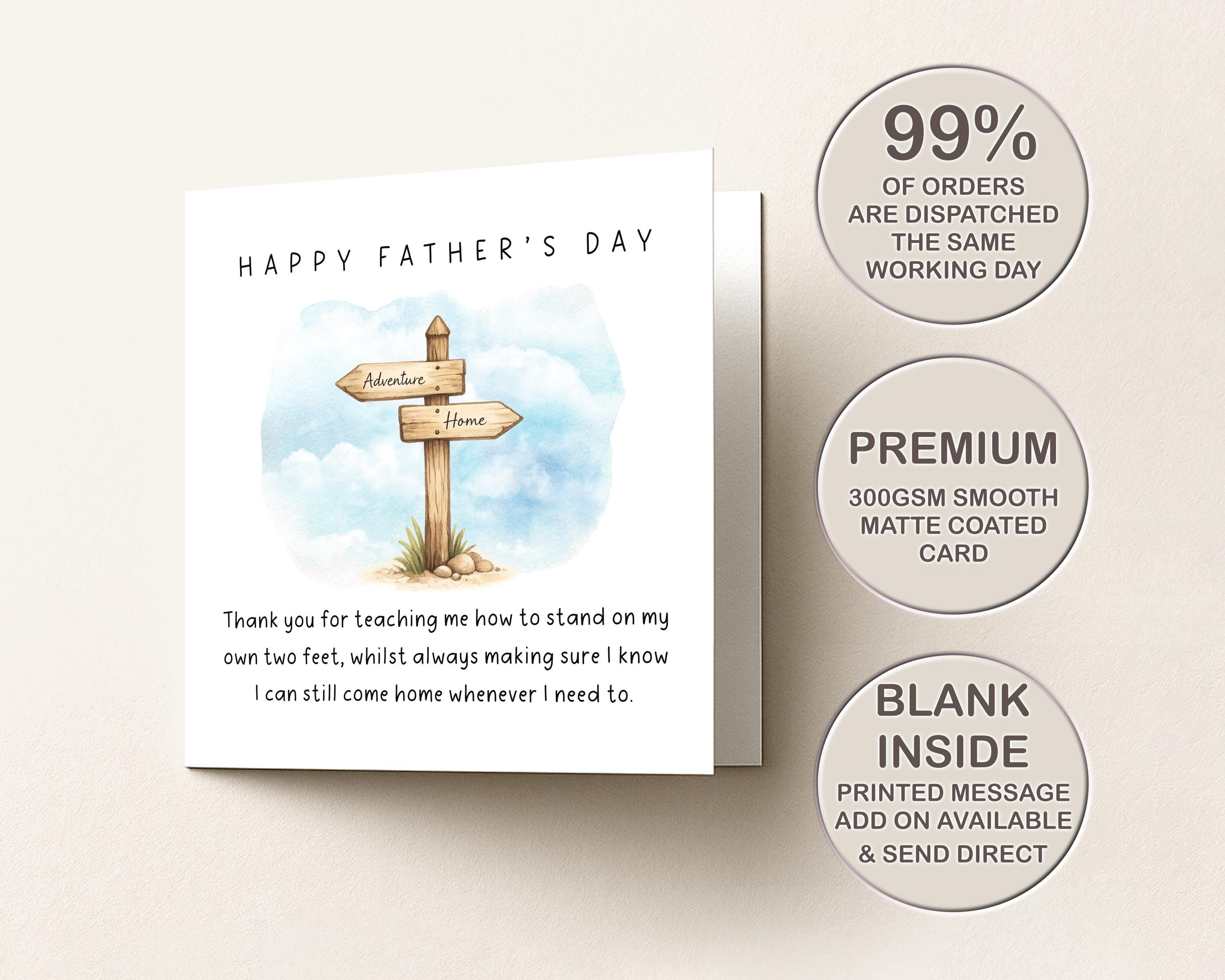 Father’s Day Card for Dad From Son or Daughter, Thank You Greeting Card