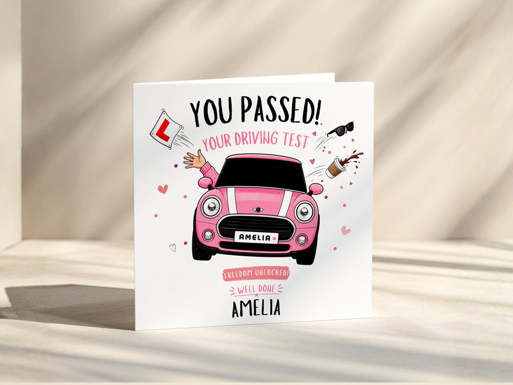 Driving Test Pass Card Personalised For New Driver With Name And Number Plate