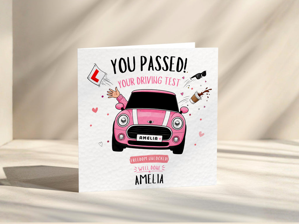 Driving Test Pass Card Personalised For New Driver With Name And Number Plate