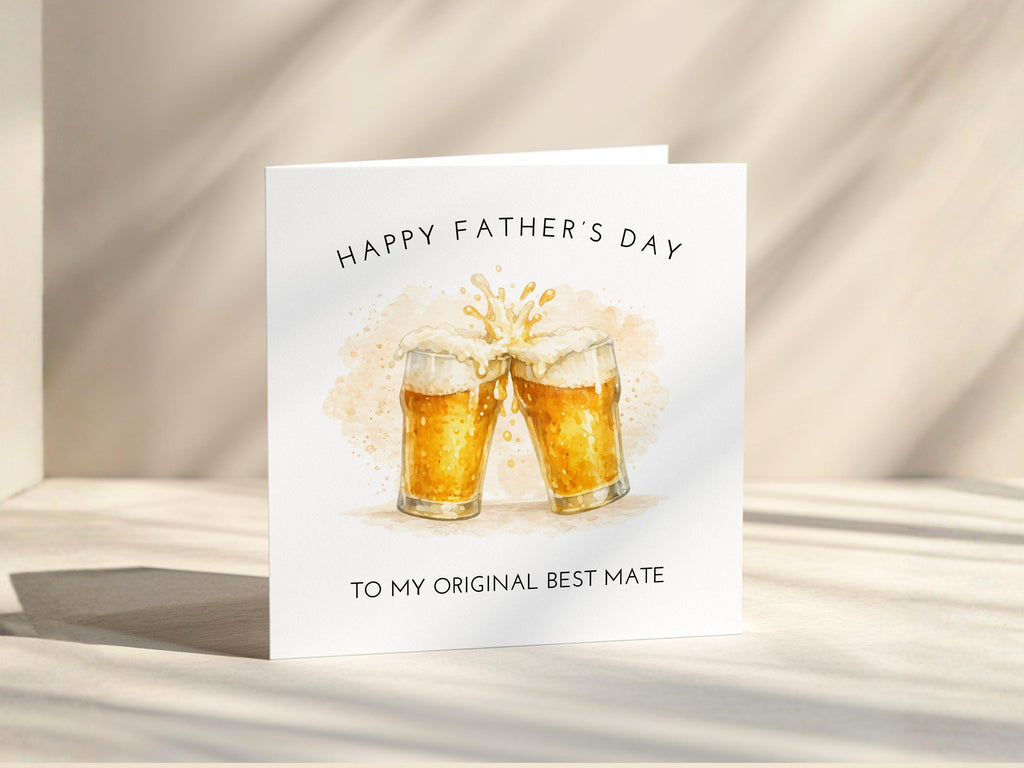 Father's Day Card: Beer Glasses for Dad, Mate – Adult Son/Daughter Gift
