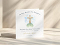 First Holy Communion Card Personalised For Daughter, Granddaughter, Girl: Name Date, Cross Gold Foil