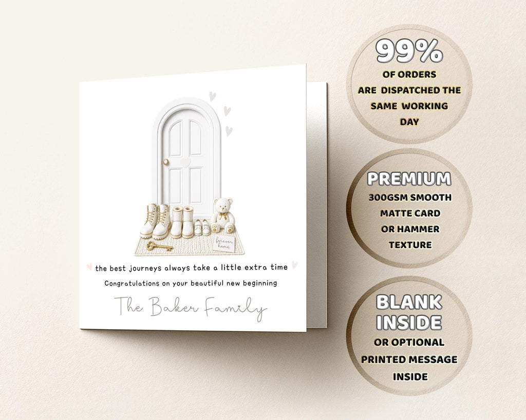 Adoption Card Personalised Forever Family New Beginning For Adoptive Parents Custom Family Name