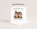 New Home Card Personalised Crochet Style House Custom Name Address For Couple Or Family
