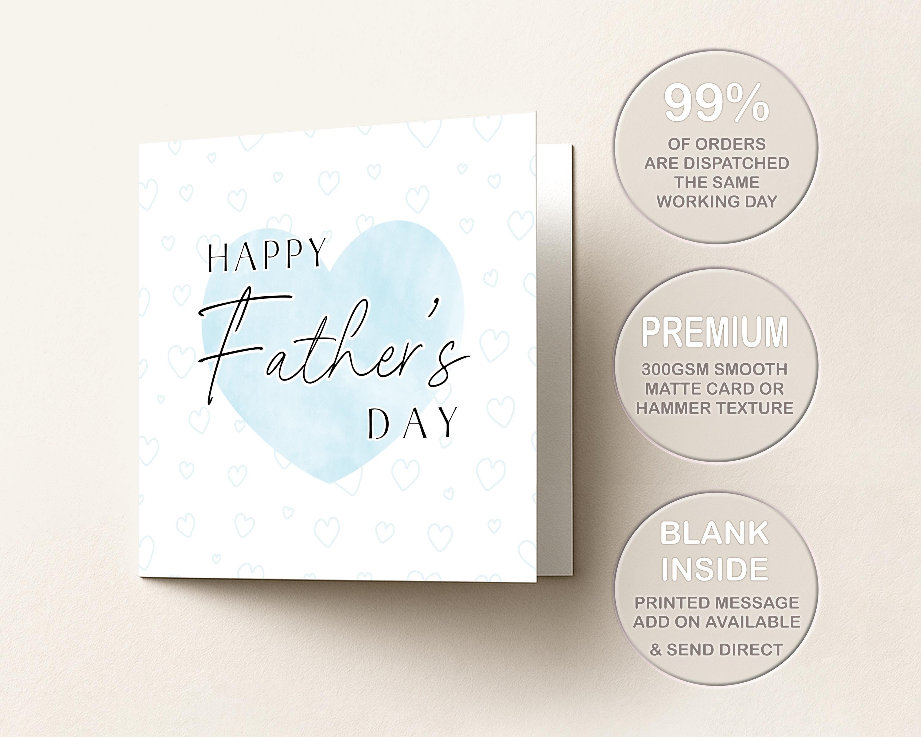 Father’s Day Card for Dad, Simple Blue Heart Design, Happy Father’s Day Greeting