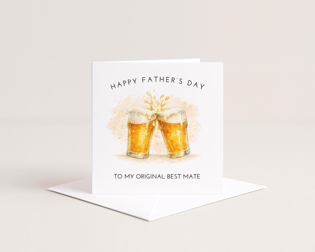 Father's Day Card: Beer Glasses for Dad, Mate – Adult Son/Daughter Gift