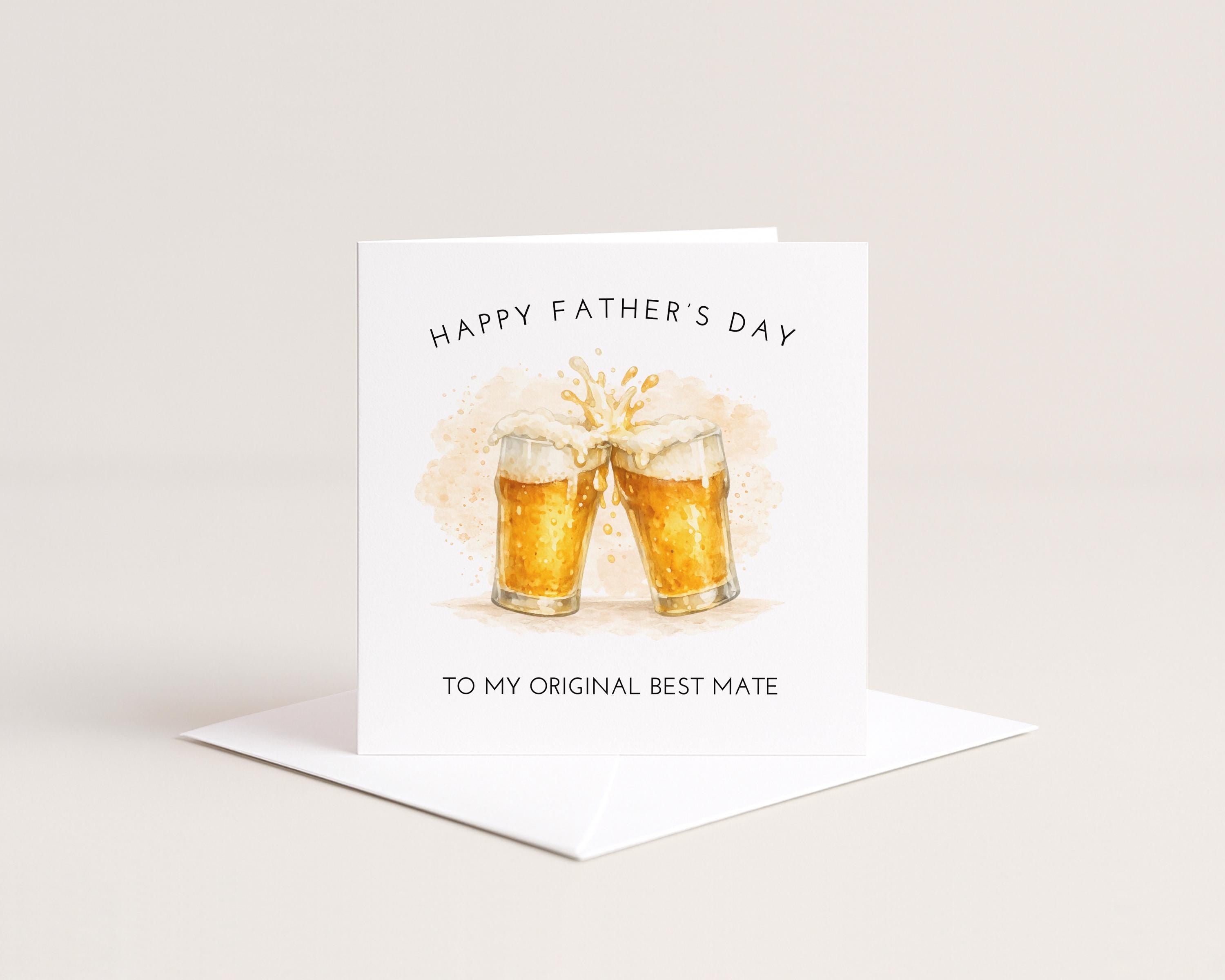 Father's Day Card: Beer Glasses for Dad, Mate – Adult Son/Daughter Gift