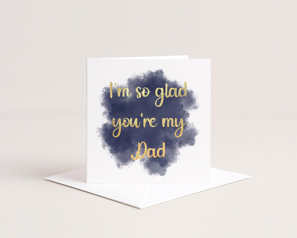 Father’s Day Card for Dad, Real Gold Foil Greeting Card From Daughter or Son