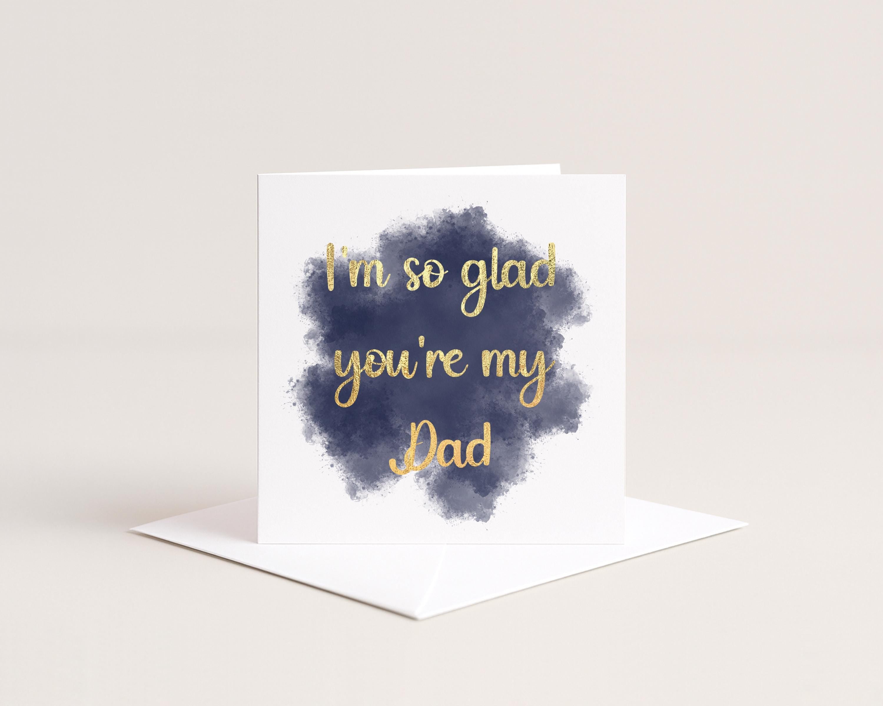 Father’s Day Card for Dad, Real Gold Foil Greeting Card From Daughter or Son