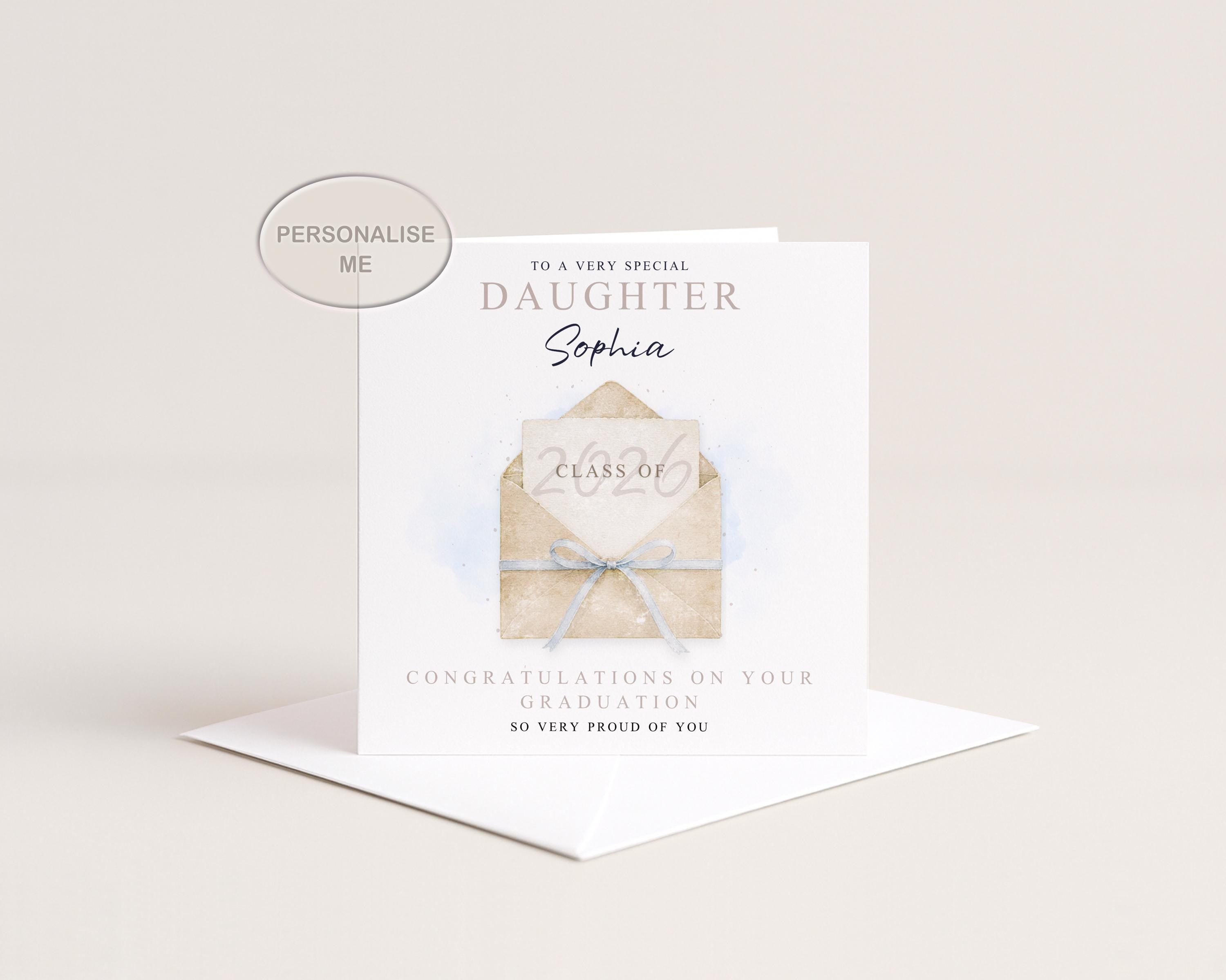 Graduation Card For Daughter Or Granddaughter: Personalised Class Of 2026, School, College, University Keepsake