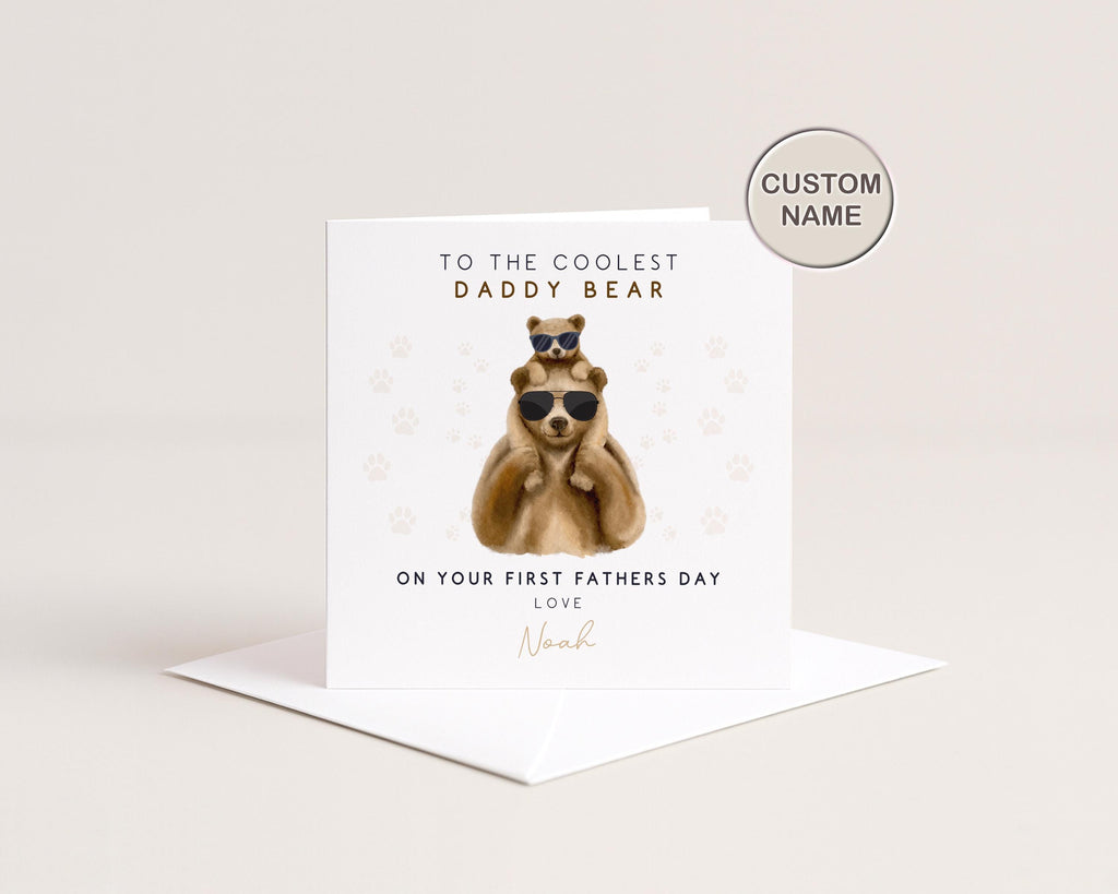 First Father’s Day Card Personalised Daddy Bear From Baby With Custom Name