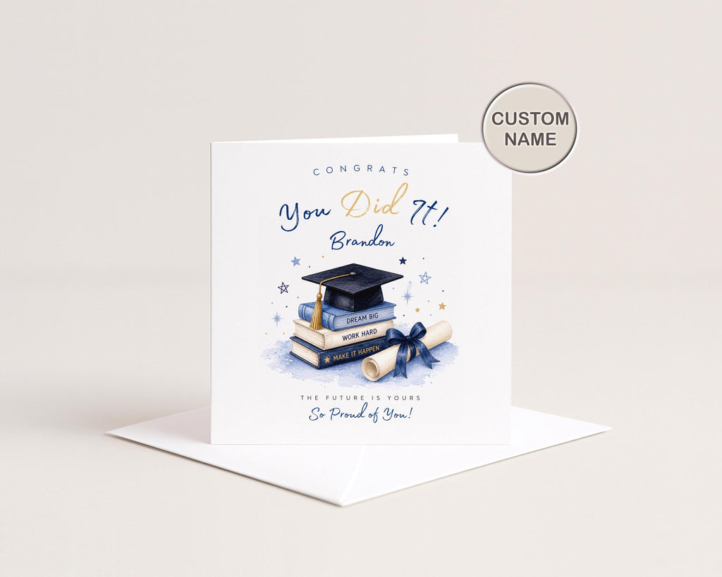 Personalised Graduation Card | Congrations card | Son Grandson Brother College High School Graduate | Custom Name
