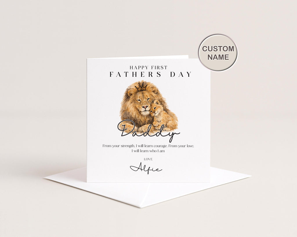 First Fathers Day Card for Dad Custom Name, New Daddy, Card from Baby Personalised