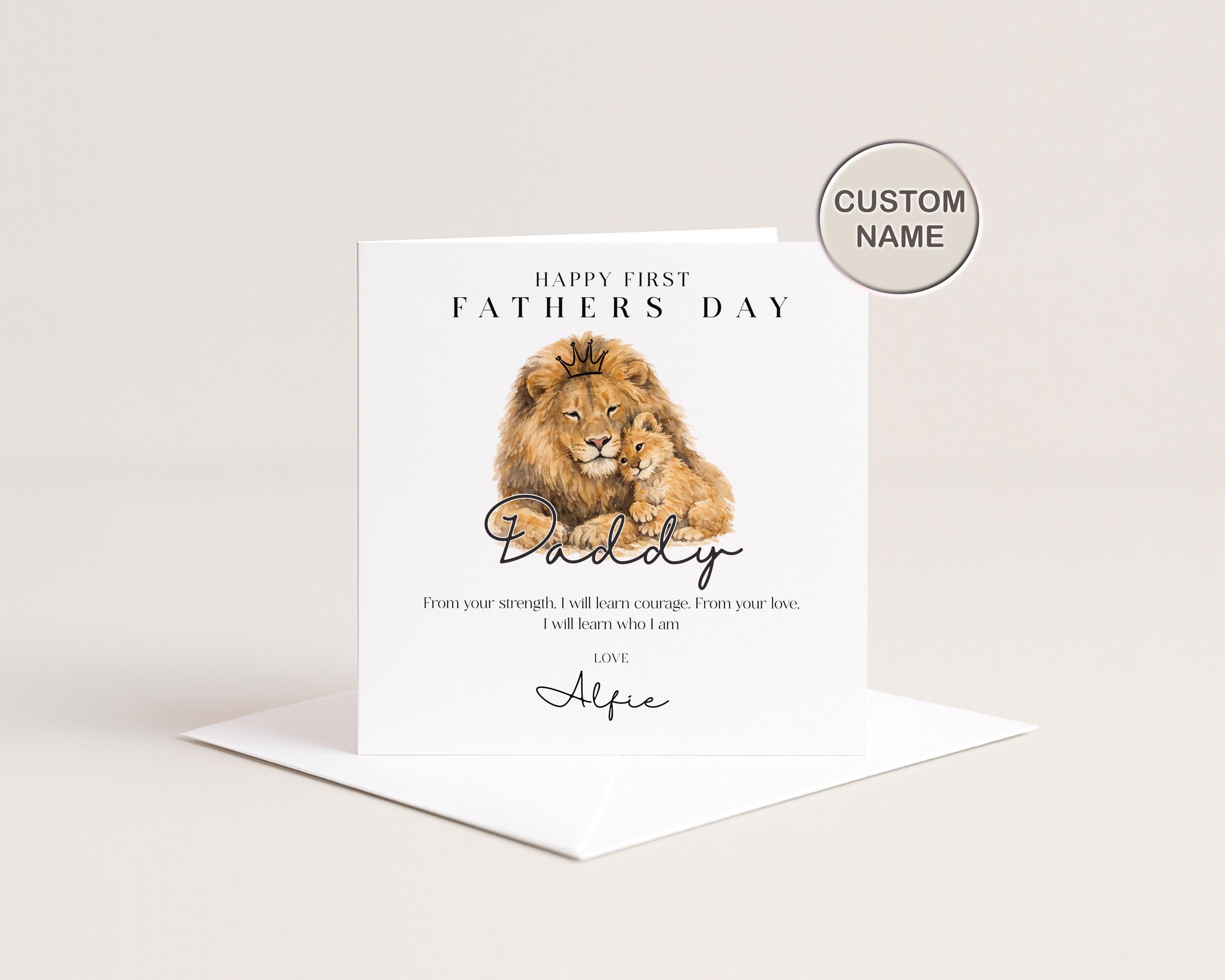 First Fathers Day Card for Dad Custom Name, New Daddy, Card from Baby Personalised