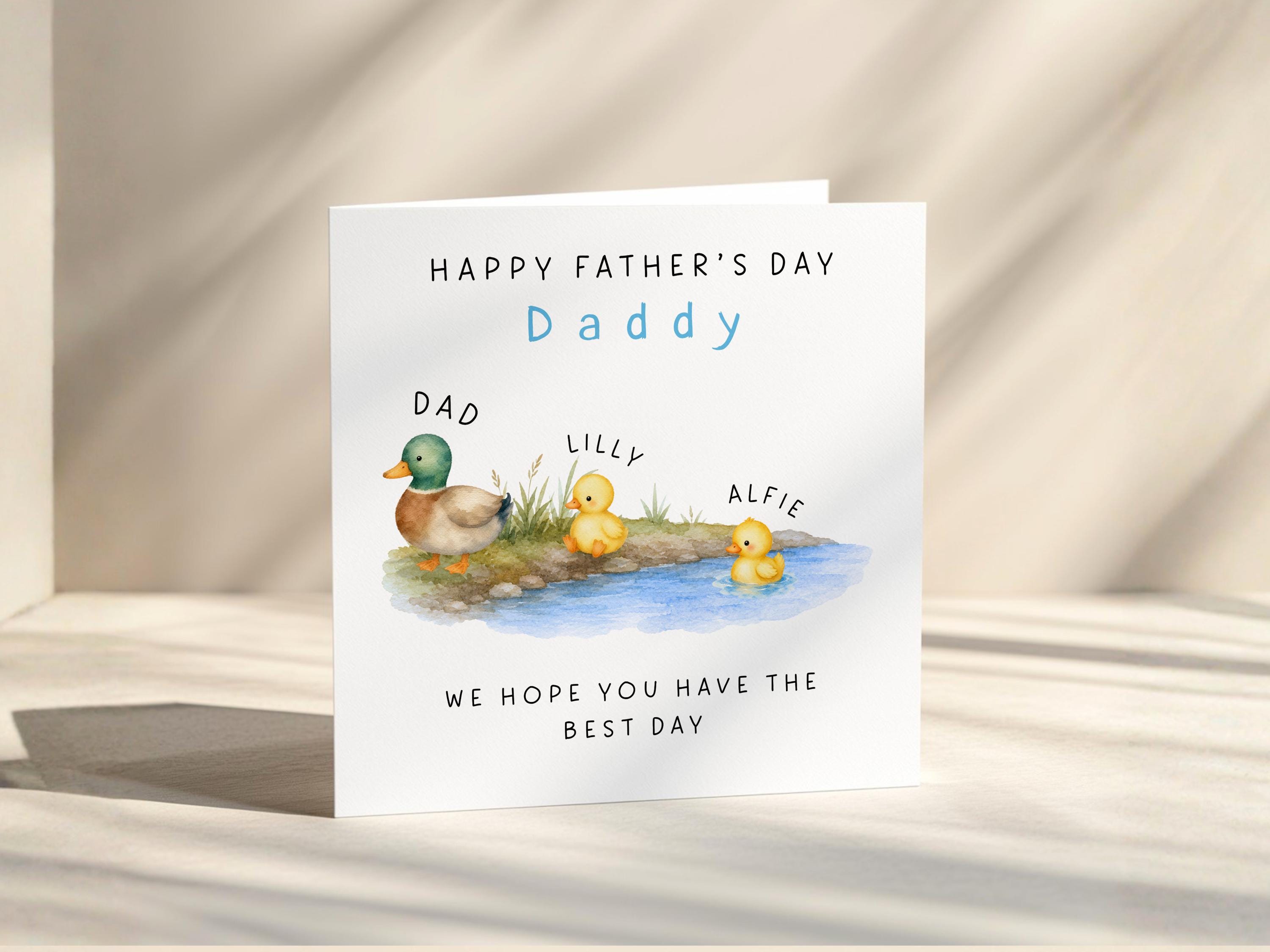 Personalised Father’s Day Card From Kids For Dad Or Daddy With Child Names