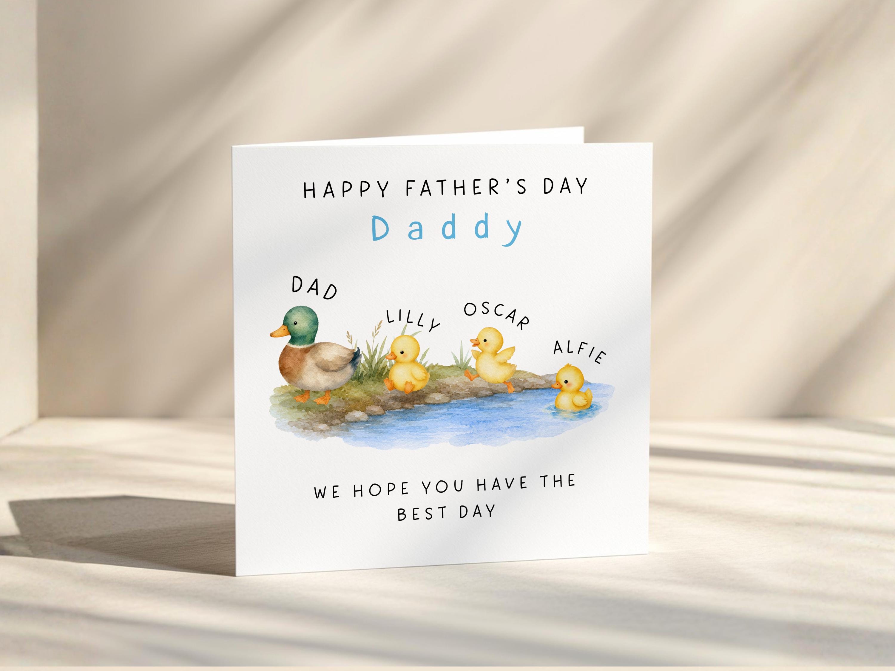 Personalised Father’s Day Card From Kids For Dad Or Daddy With Child Names