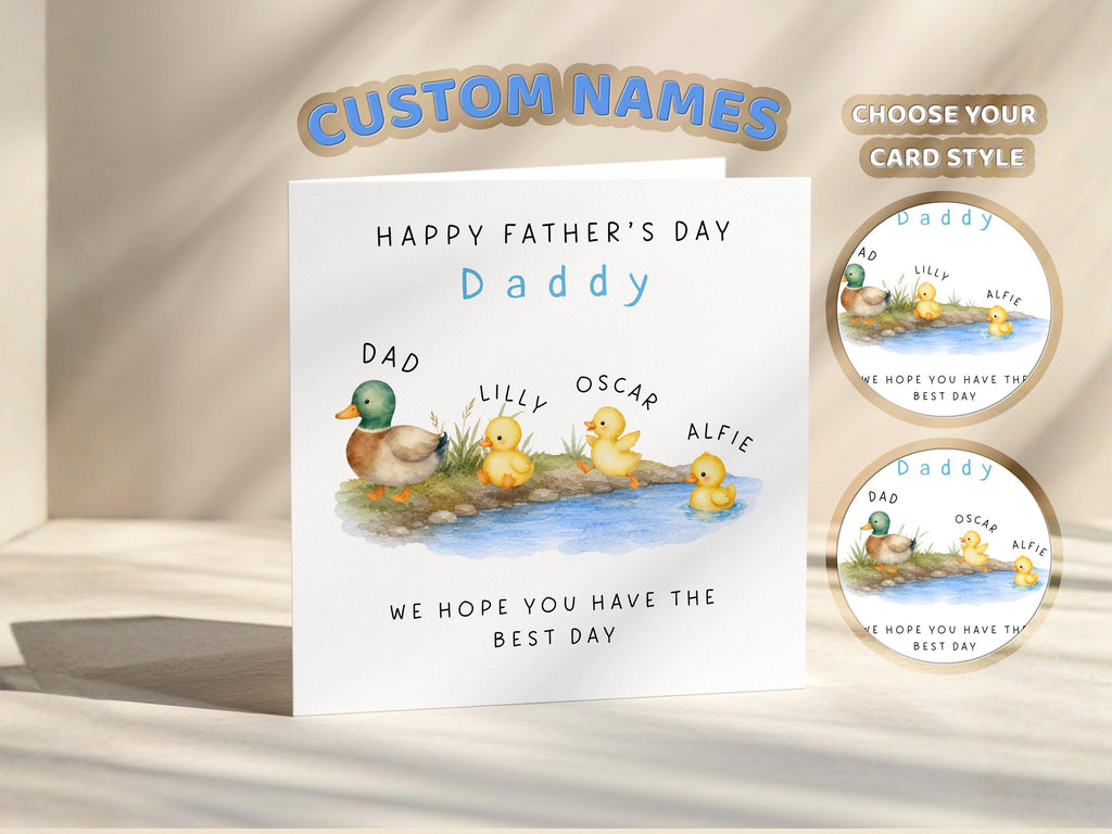 Personalised Father’s Day Card From Kids For Dad Or Daddy With Child Names