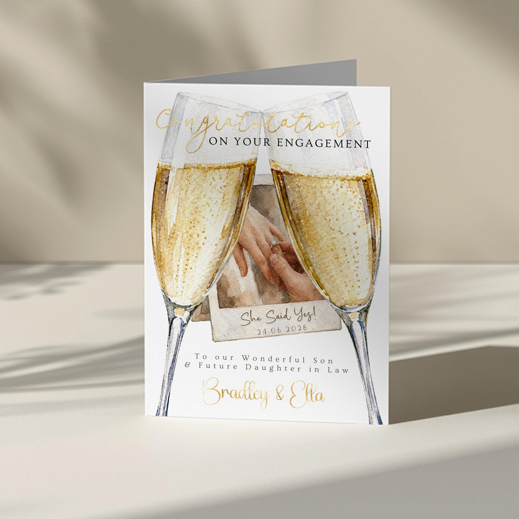Engagement Card for Daughter, Son, Granddaughter, Grandson: Personalised Custom Names