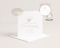 Personalised Christening Card Baptism Card For Baby Boy Or Girl, Blue & Pink Theme