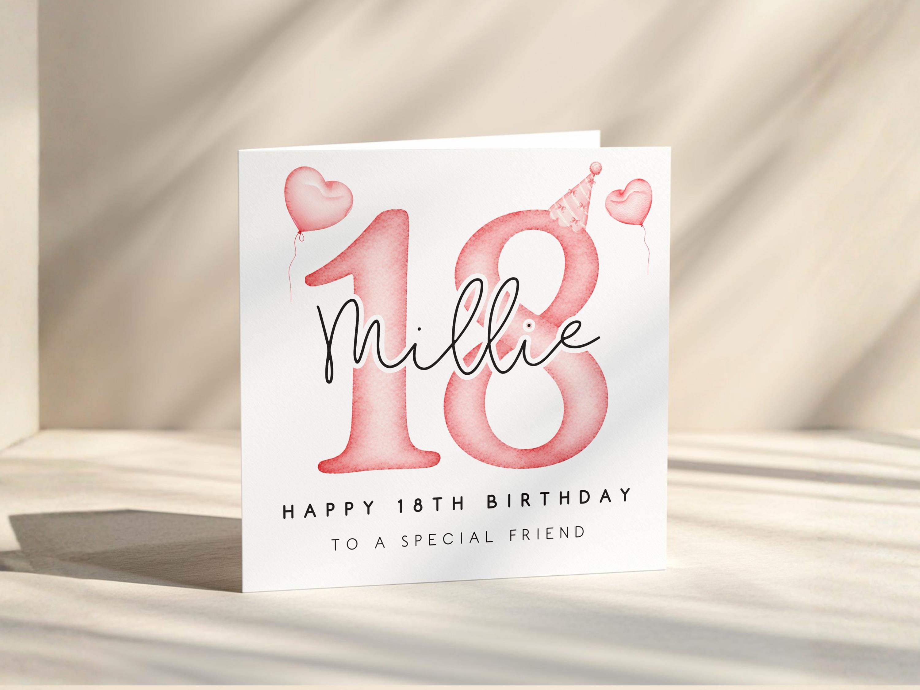 Personalised 18th Birthday Card For Her, Daughters Eighteenth Birthday,  Granddaughter 18, Custom Name