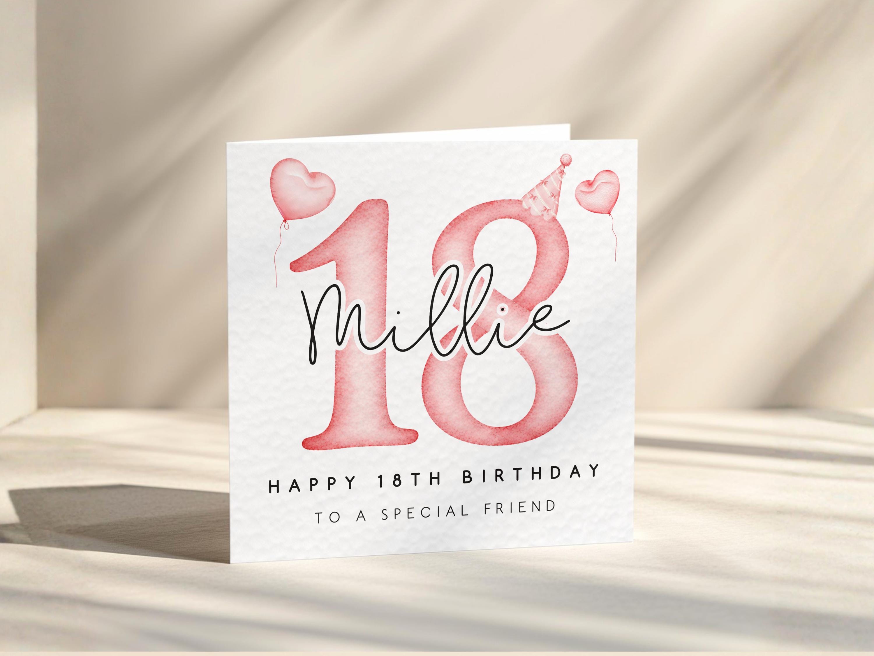 Personalised 18th Birthday Card For Her, Daughters Eighteenth Birthday,  Granddaughter 18, Custom Name