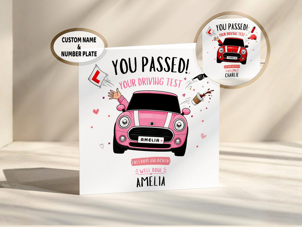 Driving Test Pass Card Personalised For New Driver With Name And Number Plate