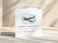 Grandad Birthday Card With Spitfire Plane For Grandfather Gramps Or Grandpa Custom Wording