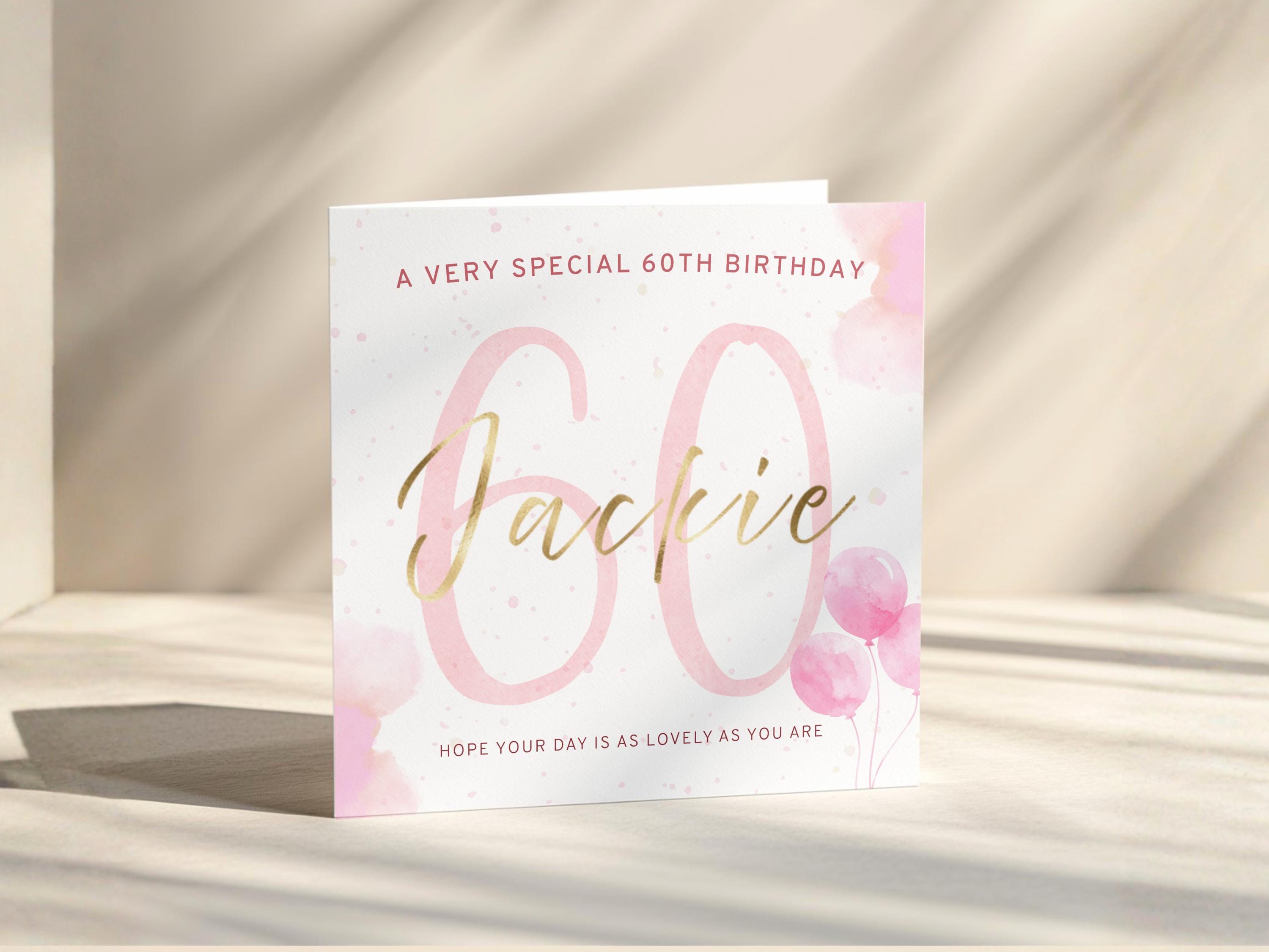60th Birthday Card Personalised For Mum Nan Sister Friend With Custom Name Gold Foil