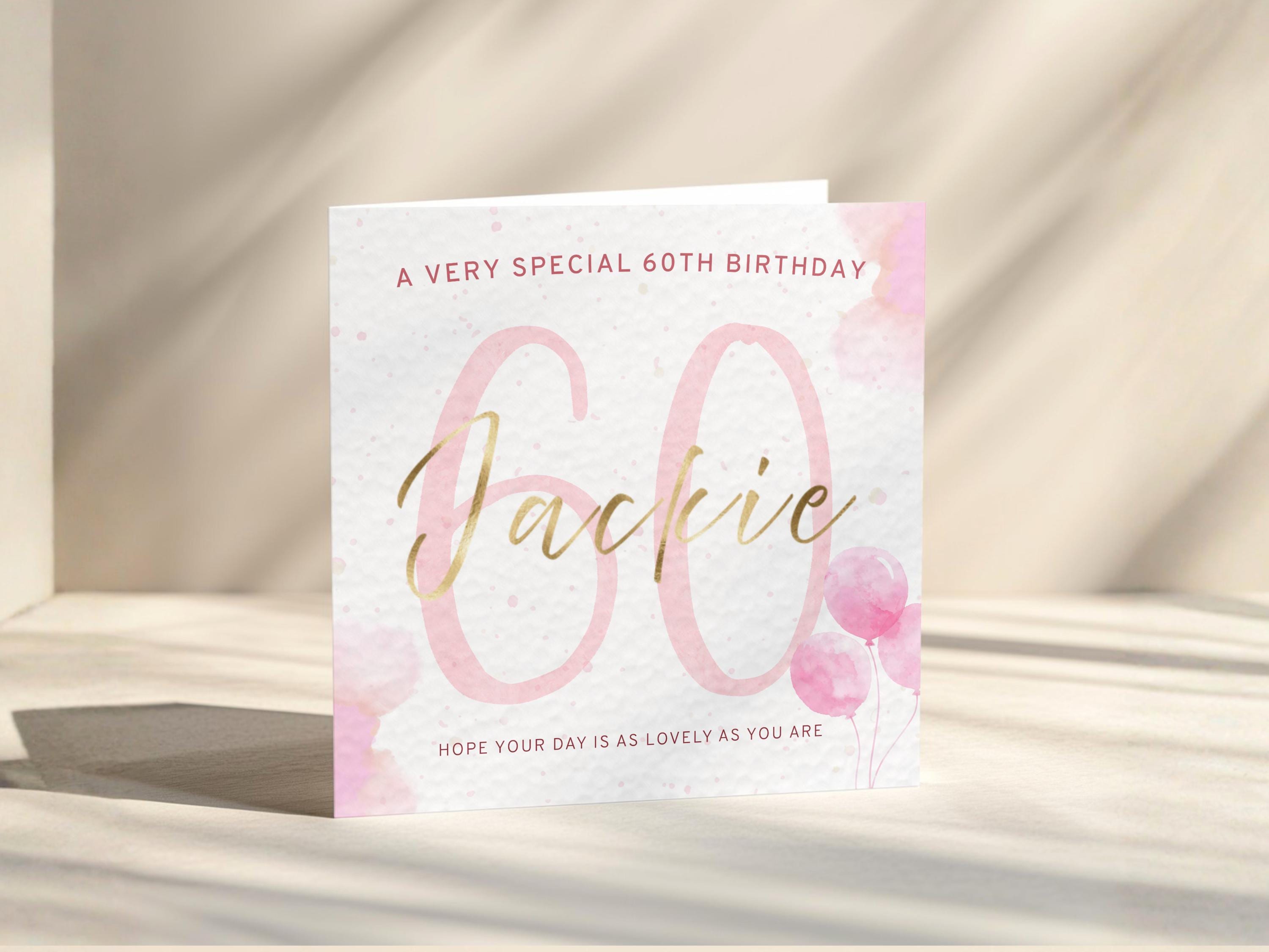 60th Birthday Card Personalised For Mum Nan Sister Friend With Custom Name Gold Foil