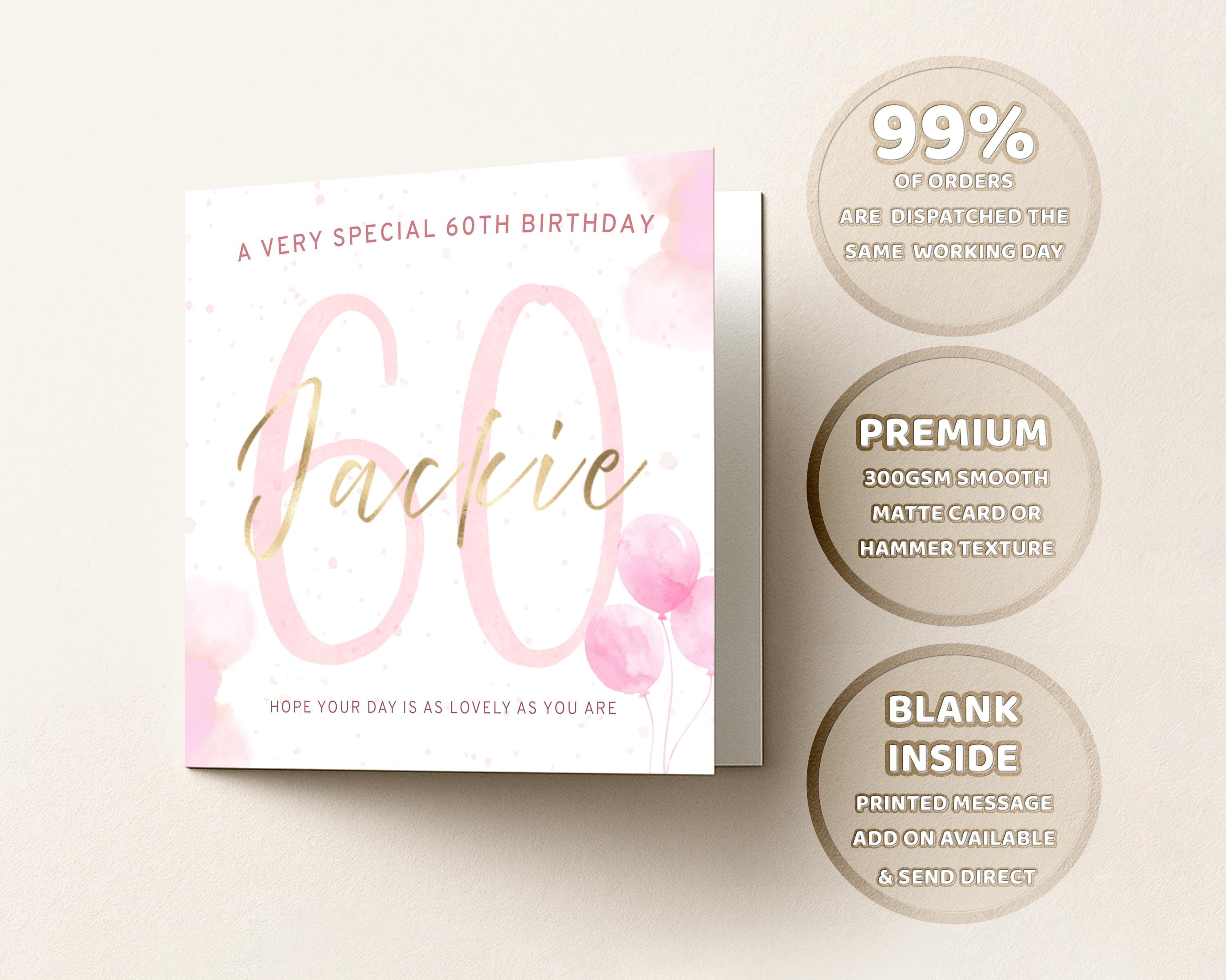 60th Birthday Card Personalised For Mum Nan Sister Friend With Custom Name Gold Foil