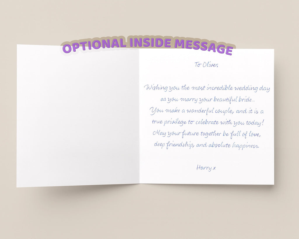 Wedding Card Set for Son, Daughter, In-Laws, From Parents (Gold Foil)  Two Personalised Cards