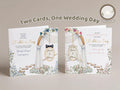 Wedding Card Set for Son, Daughter, In-Laws, From Parents (Gold Foil)  Two Personalised Cards