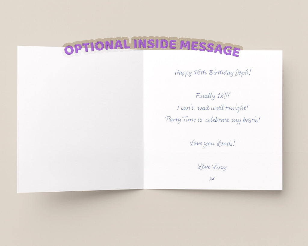 18th Birthday Card Personalised Holographic Foil Eighteen Today Daughter Granddaughter Niece Sister