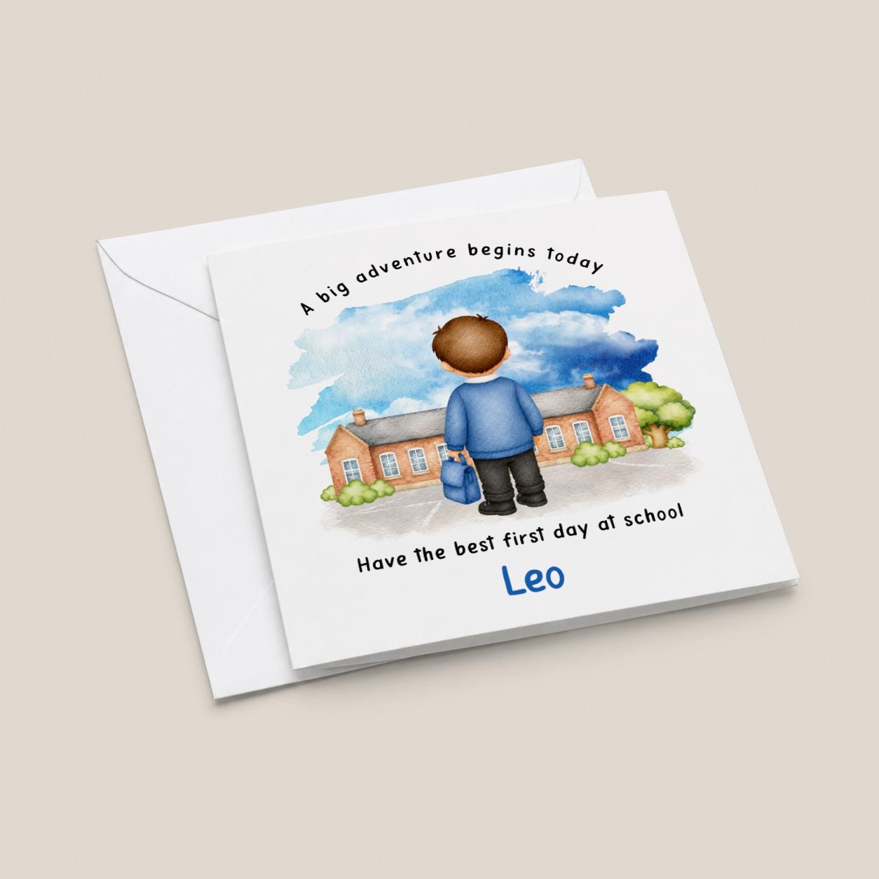 Personalised First Day at School Card for Boys, Good Luck new School Starter, 2026