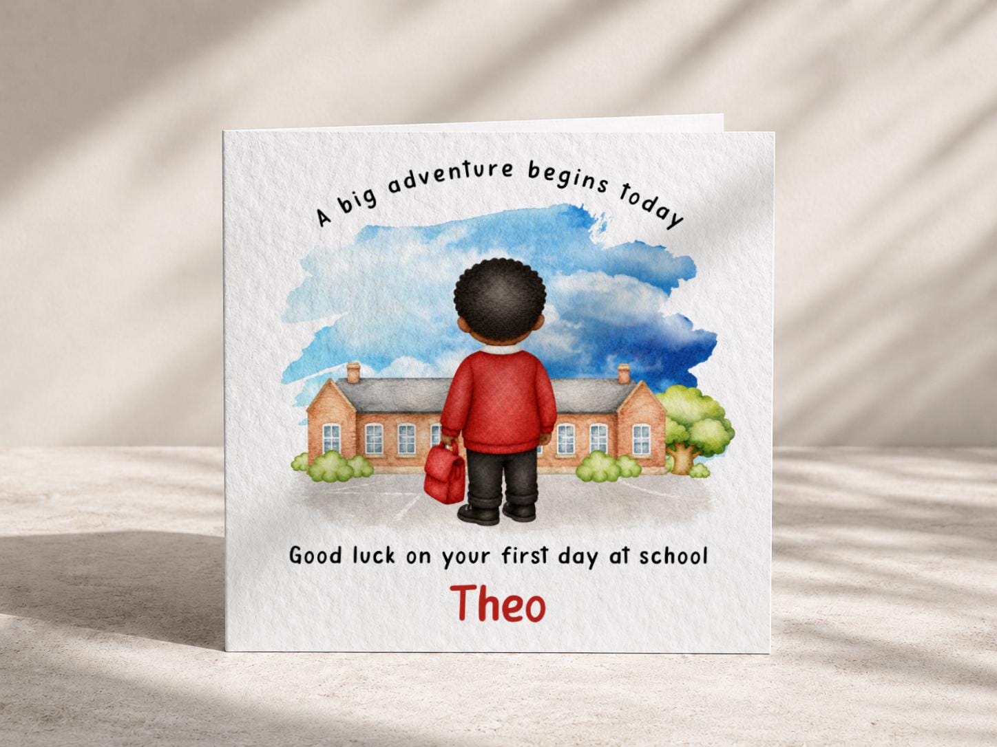 Personalised First Day at School Card for Boys, Good Luck new School Starter, 2026