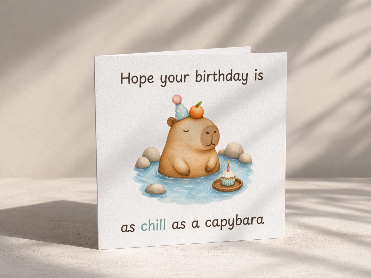 Capybara Birthday Card for Animal Lovers, Funny Greeting