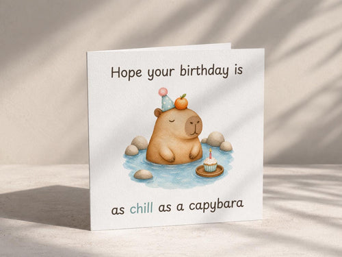 Capybara Birthday Card for Animal Lovers, Funny Greeting
