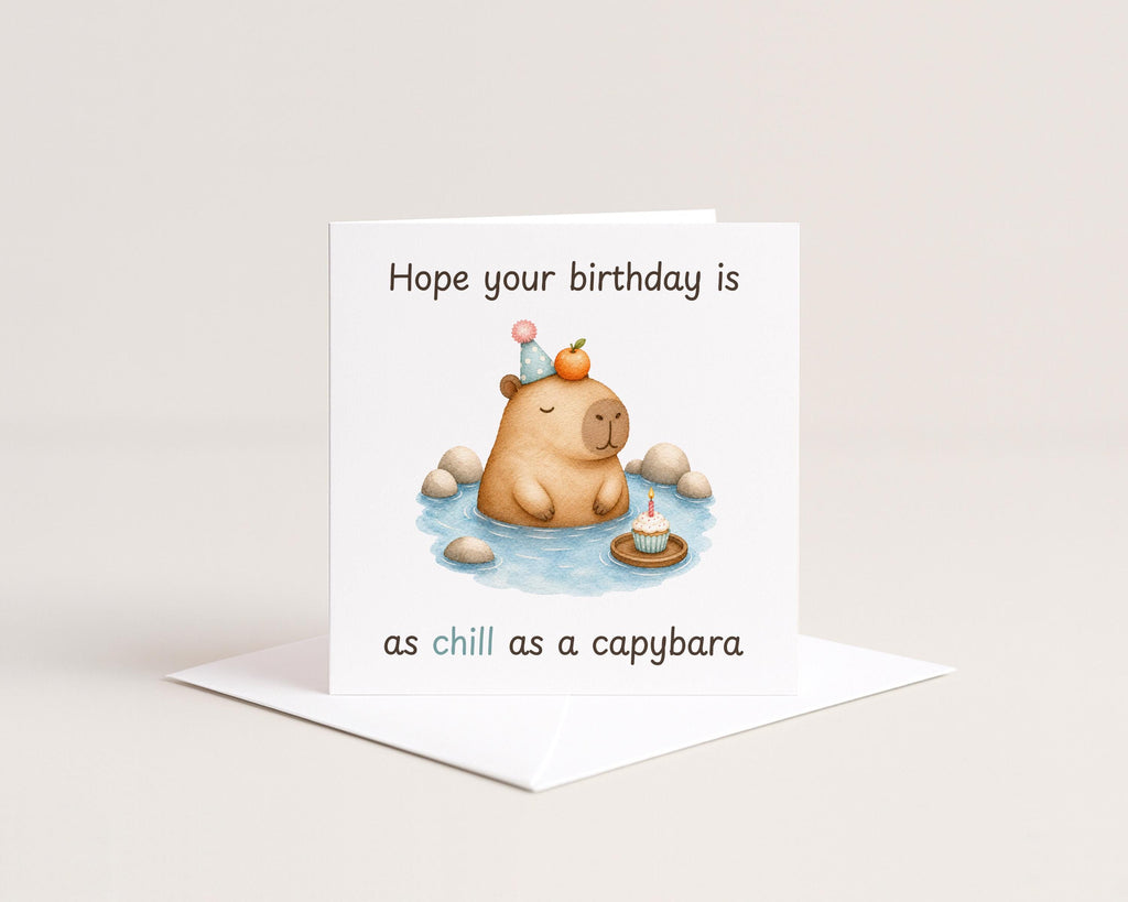 Capybara Birthday Card for Animal Lovers, Funny Greeting
