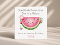 Personalised Watermelon Birthday Card, One In A Melon Pun for Any Age, Custom Name