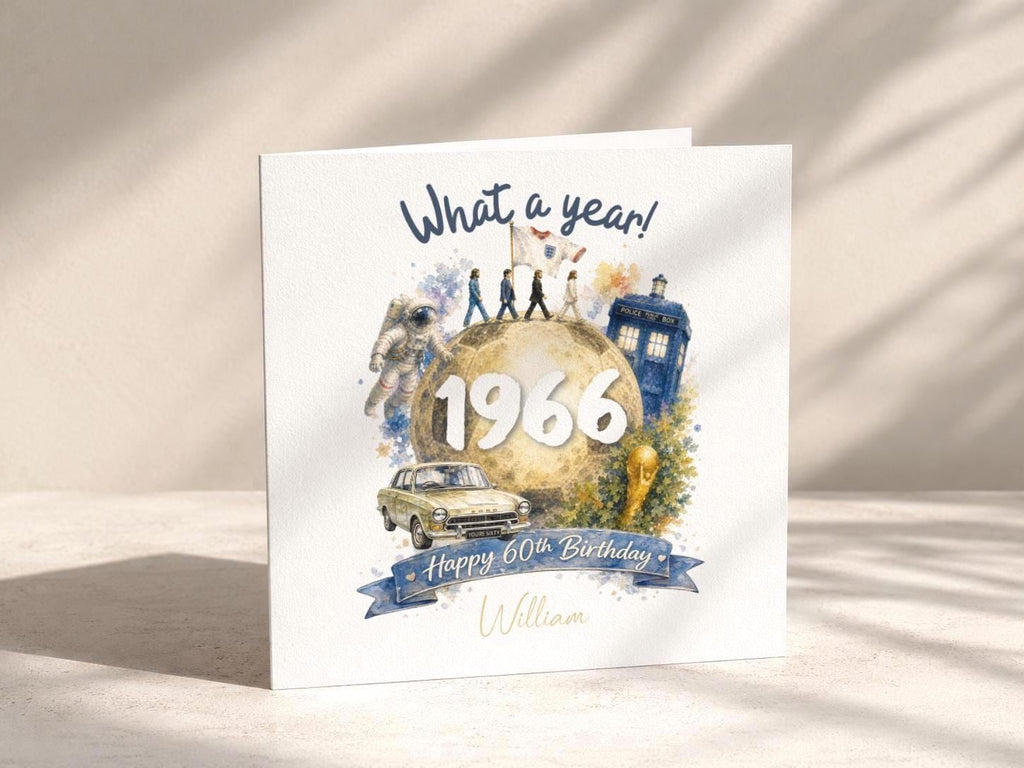 60th Birthday Card for Him, Personalised for Dad Grandad Husband, Born in 1966