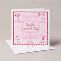 Personalised Cocktail Club Birthday Card, Pink & Red Theme For Cocktail Lover