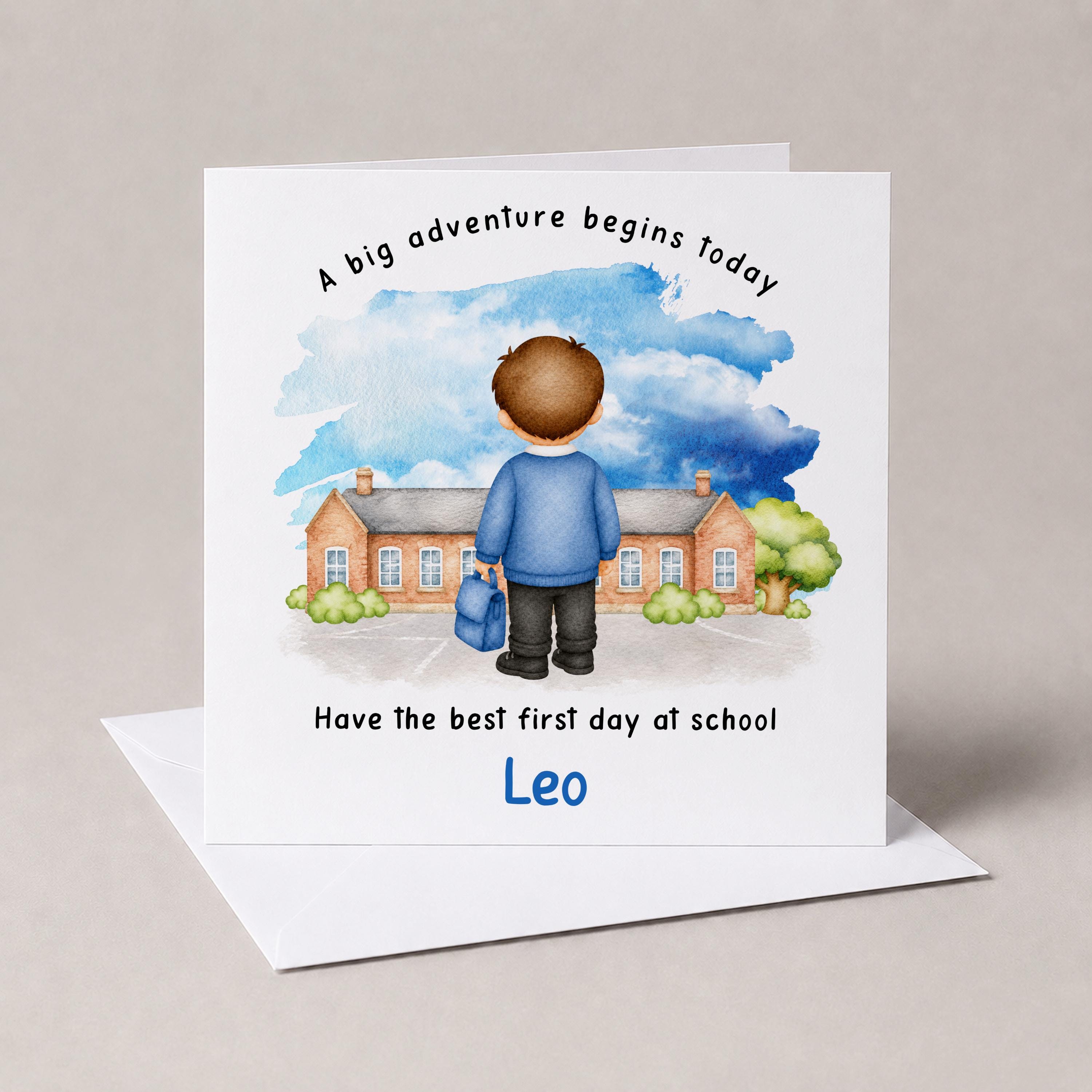 Personalised First Day at School Card for Boys, Good Luck new School Starter, 2026