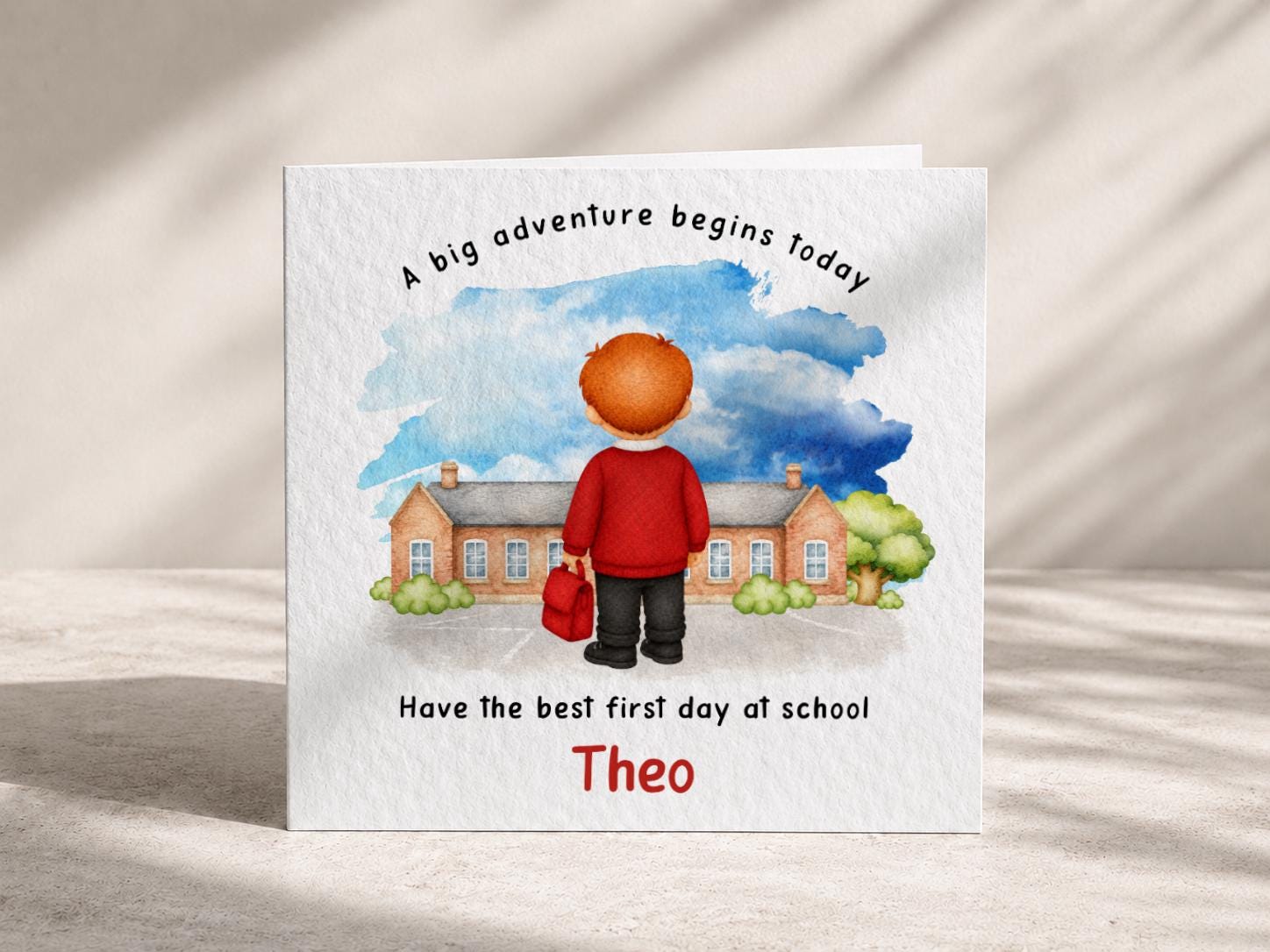 Personalised First Day at School Card for Boys, Good Luck new School Starter, 2026