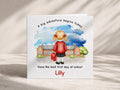 First day at school card for girl, New Starter Card, Custom Name and Uniform