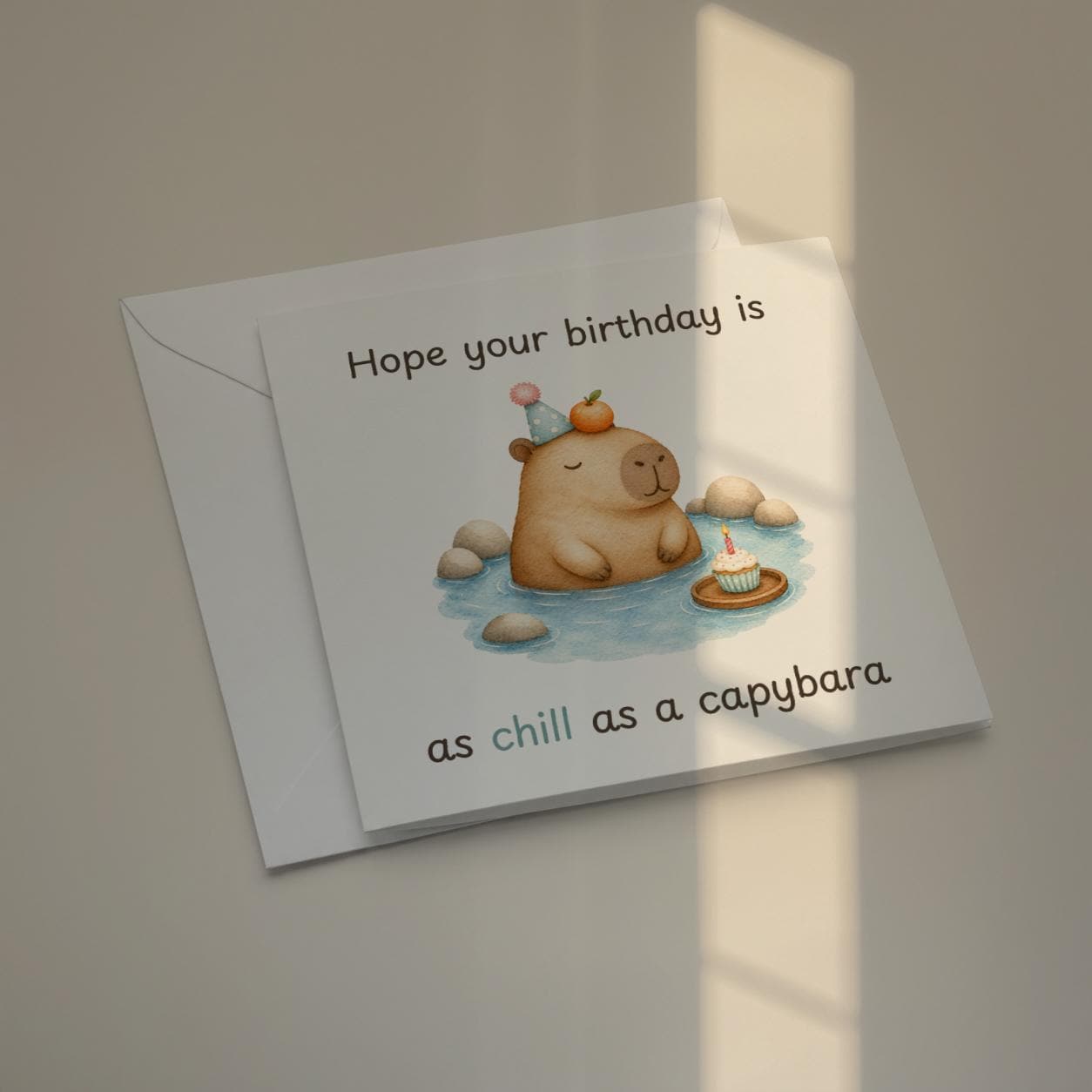 Capybara Birthday Card for Animal Lovers, Funny Greeting