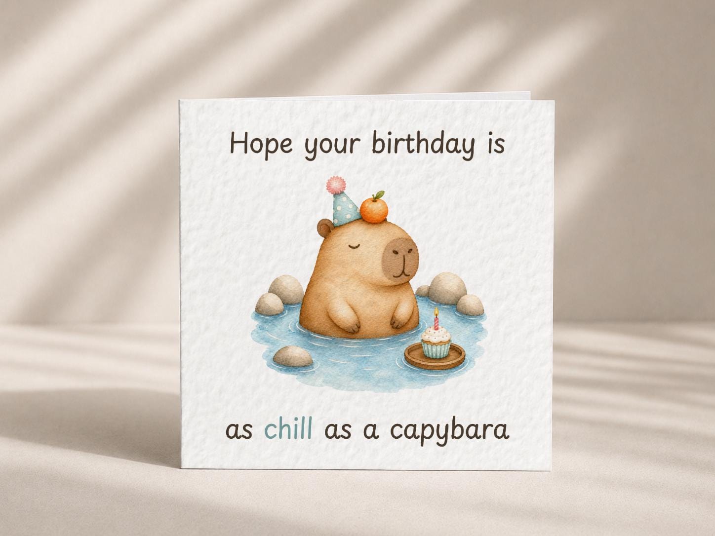 Capybara Birthday Card for Animal Lovers, Funny Greeting