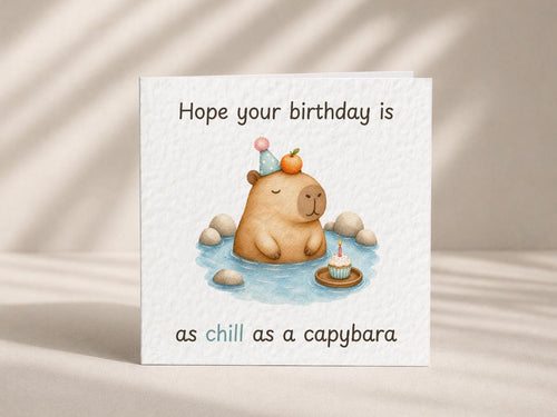 Capybara Birthday Card for Animal Lovers, Funny Greeting